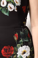 Black Floral Print Sleeveless Sheath Dress 5