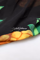 Black Pineapple Print Silk Wrap Mini Dress 4