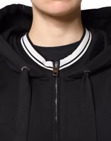 Black Cotton Hooded Full Zip Sweatshirt Sweater 4