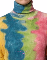 Multicolor Mohair Turtleneck Pullover Sweater 4