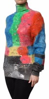 Multicolor Mohair Turtleneck Pullover Sweater 2