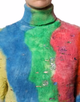 Multicolor Mohair Turtleneck Pullover Sweater 4