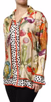 Multicolor Vegetables Silk Long Sleeves Top 2