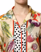 Multicolor Vegetables Silk Long Sleeves Top 4