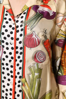 Multicolor Vegetables Silk Long Sleeves Top 5
