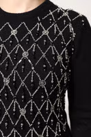 Black Cashmere Embellished Long Sleeves Top 5