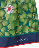 Green Flower Printed Silk Shorts 3