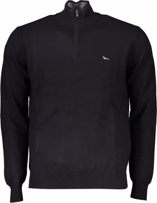 Black Cotton Men Sweater