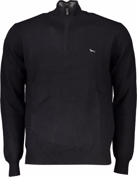 Black Cotton Men Sweater