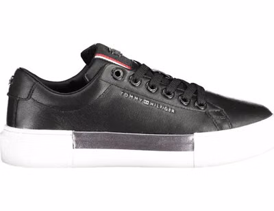 Black Leather Women's Sneaker