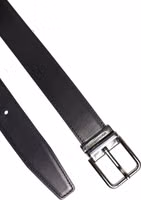 Black Classic Calf Leather Silver Buckle Belt 5