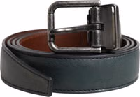 Green Classic Leather Metal Buckle Belt 1