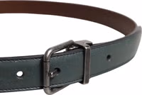 Green Classic Leather Metal Buckle Belt 3