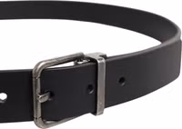 Black Classic Leather Metal Buckle Belt 3