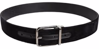 Black Cotton Silver Metal Buckle Belt 2