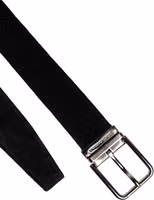 Black Cotton Silver Metal Buckle Belt 5