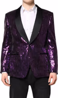 Purple SICILIA Sequin Embellish Coat Jacket 1