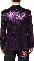 Purple SICILIA Sequin Embellish Coat Jacket 3
