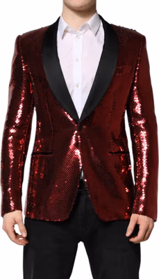 Red SICILIA Sequin Embellish Blazer Jacket