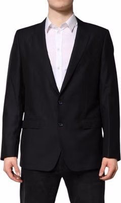 Dark Blue MARTINI Wool Blazer Coat Jacket