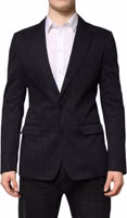 Dark Blue TAORMINA Cotton Blazer Suit Jacket 1
