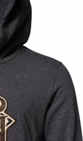 Gray Logo Patch Hooded Sweatshirt Sweater 2