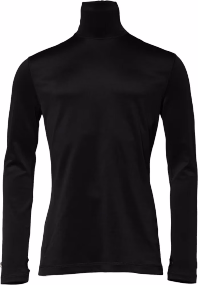 Black Polyester Turtleneck Pullover Sweater
