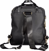 Black Polyurethane Women's Backpack 2
