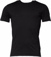 Black Cotton Short Sleeves Round Neck T-shirt 1