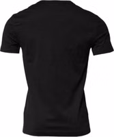 Black Cotton Short Sleeves Round Neck T-shirt 3