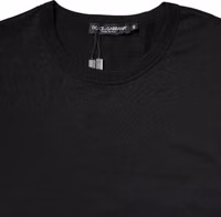 Black Cotton Short Sleeves Round Neck T-shirt 4