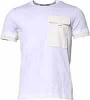 White Cotton Pocket Short Sleeves T-shirt 1