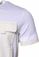 White Cotton Pocket Short Sleeves T-shirt 2