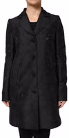 Black Single Breasted Trench Coat Jacket 1