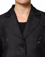 Black Single Breasted Trench Coat Jacket 4