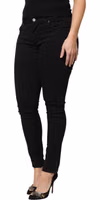 Black Cotton Logo Mid Waist Skinny Denim Jeans 2