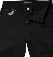 Black Cotton Logo Mid Waist Skinny Denim Jeans 5