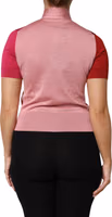Pink Short Sleeves Buttoned Ascot Collar Top 3