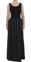 Black Gray Sheath Gown Full Length Dress 1