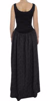 Black Gray Sheath Gown Full Length Dress 3