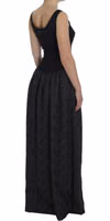Black Gray Sheath Gown Full Length Dress 4