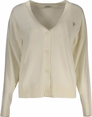 Bianco Poliestere Women Cardigan