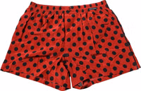 Red Silk Polka Dot Boxer Shorts Underwear 1