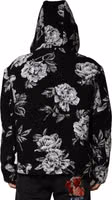 Black Wool Floral Printed Men Hooded Jacket 3