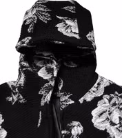 Black Wool Floral Printed Men Hooded Jacket 4