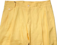 Yellow Flax Tapered Dress Men Pants 4