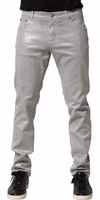 Silver Cotton Stretch Slim Denim Jeans 1