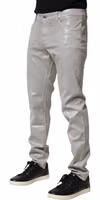 Silver Cotton Stretch Slim Denim Jeans 2