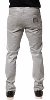 Silver Cotton Stretch Slim Denim Jeans 3