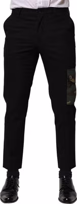 Black Cotton Cargo Dress Men Pants